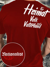 Herren Nationalist für Heimat Volk und Vaterland bedrucktes Kurzarm-T-Shirt zartstils